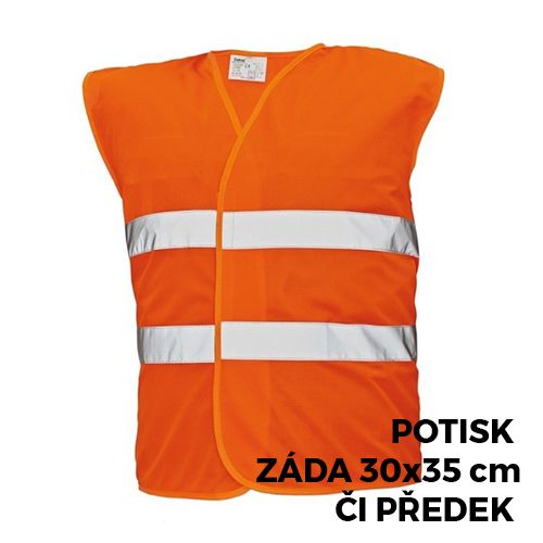 Reflexní vesta oranžová XL s potiskem